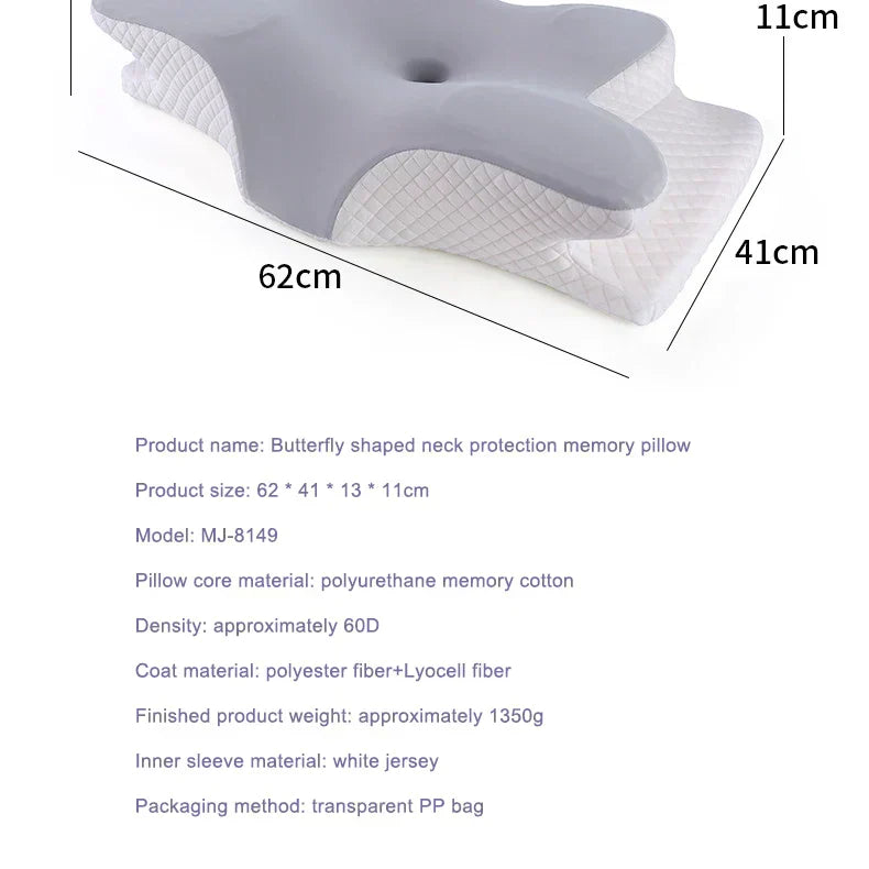 Orthopedic Memory Foam Pillow β Butterfly Shape for Neck Support